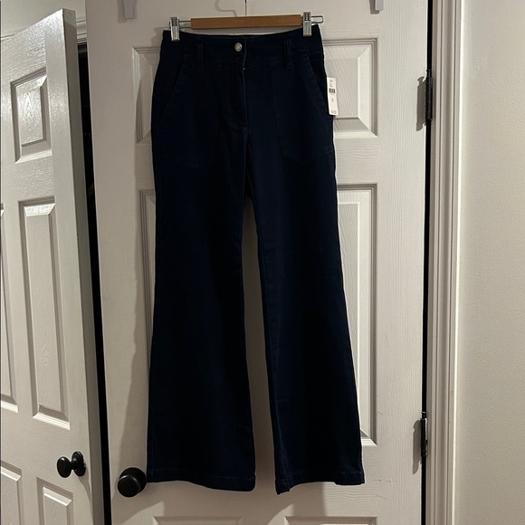 Anthropologie Maeve Navy denim Naomi Wide-Leg Trousers - Picture 1 of 4